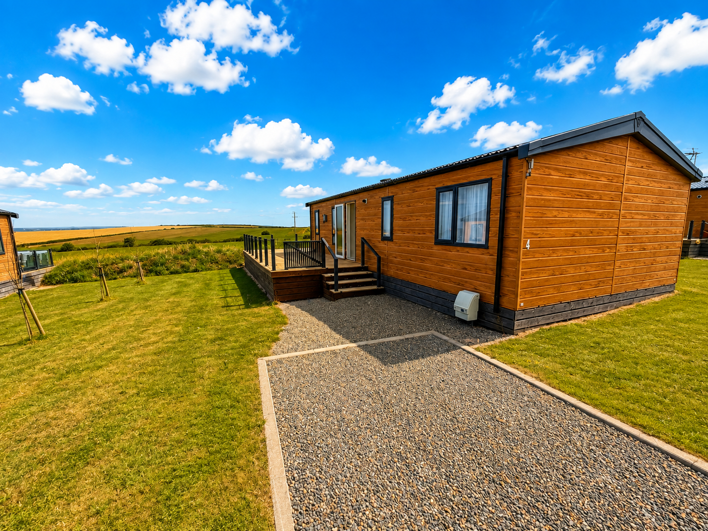 Awel y Môr (Dolphin) — brand-new single-storey holiday lodge with enclosed front decking and off-road parking, two miles from Little Haven, Pembrokeshire